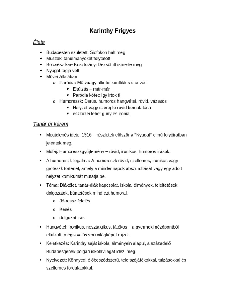 Karinthy Frigyes | PDF