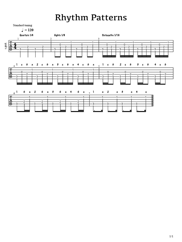 Guitar Rhythm Patterns and Exercises | PDF | Songs Written | Paul Mc ...