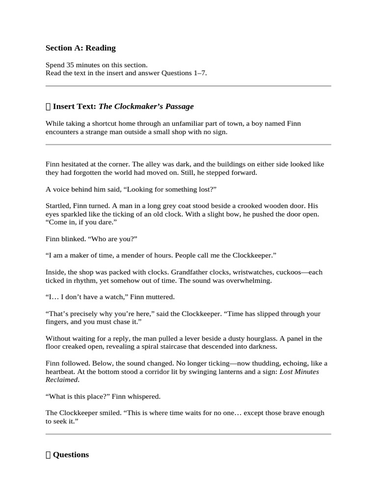 The Clockkeeper's Mysterious Shop | PDF