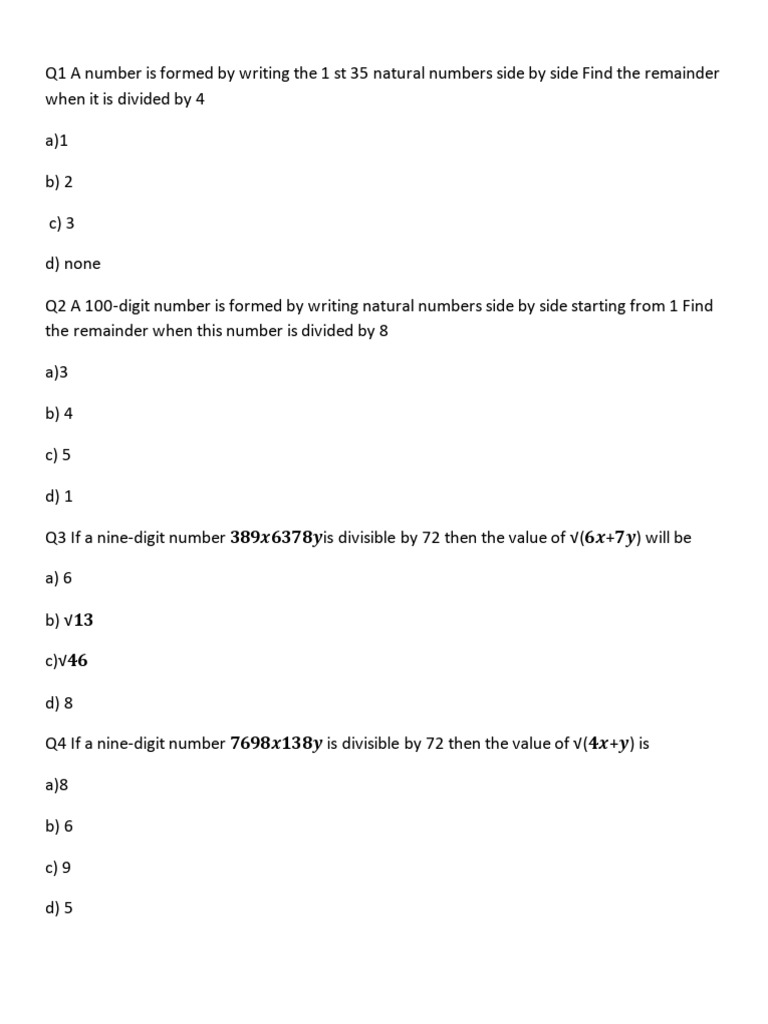 Number Sys 4 | PDF | Mathematics | Arithmetic