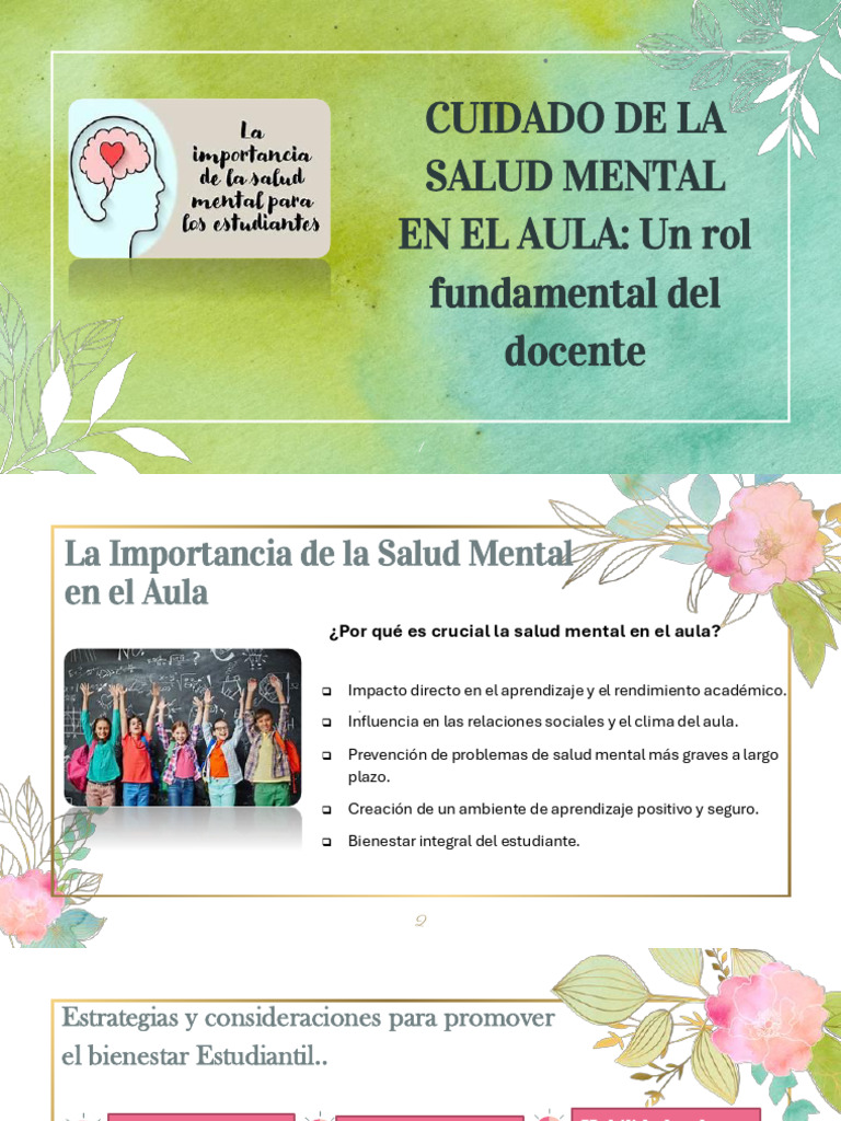 Salud Mental en el Aula: Rol del Docente | PDF | Salón de clases ...