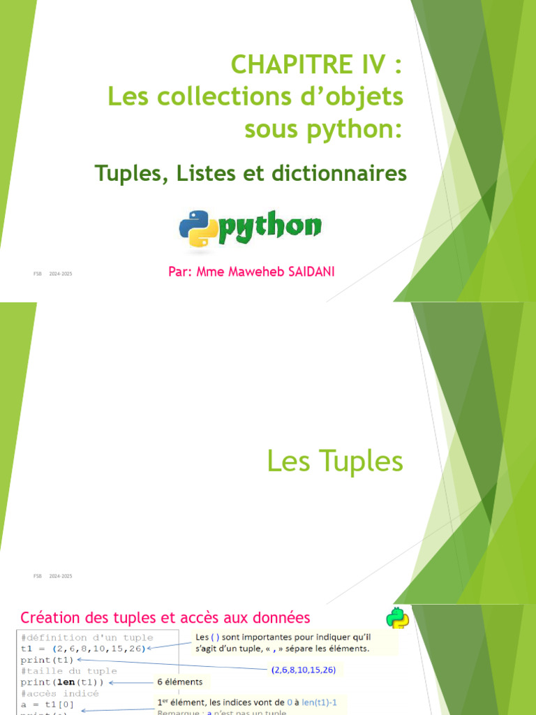 Introduction aux Tuples en Python | PDF