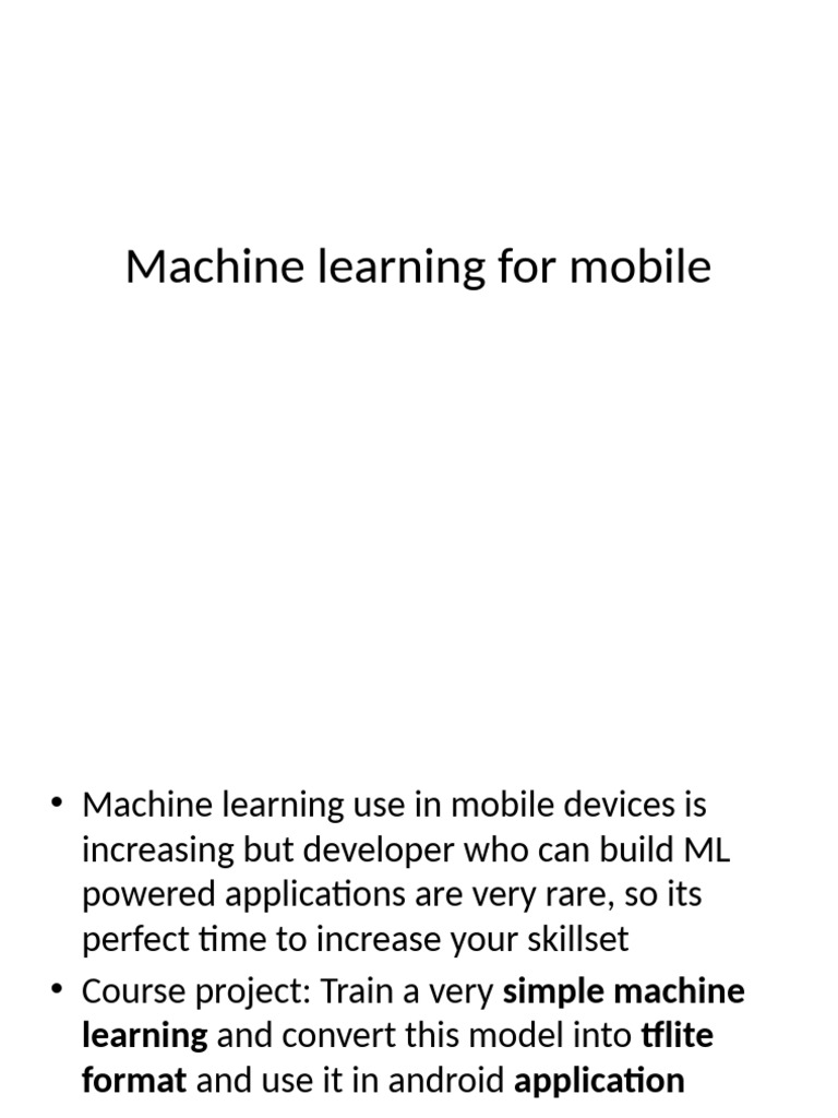 1.machine Learning For Mobile | PDF