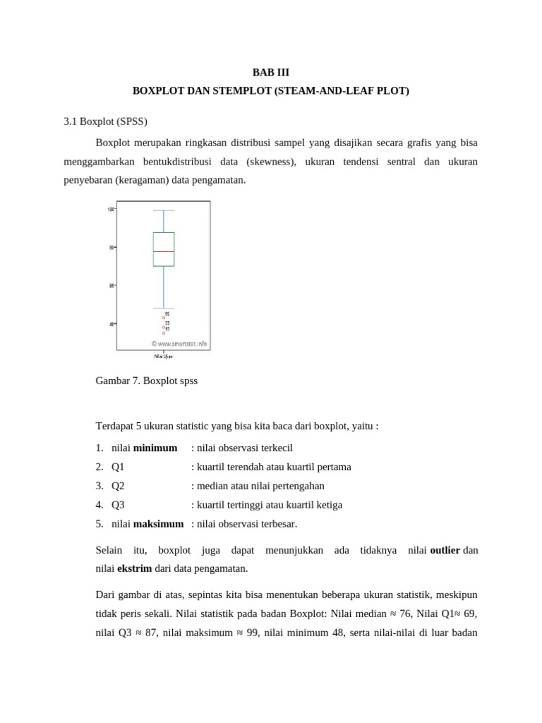 Analisis Boxplot dan Stemplot Data | PDF