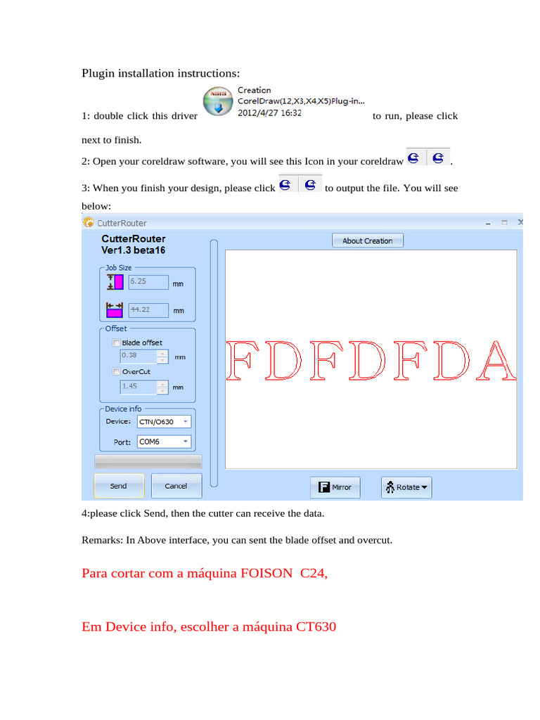 Instructions For Coreldraw Plugin | PDF