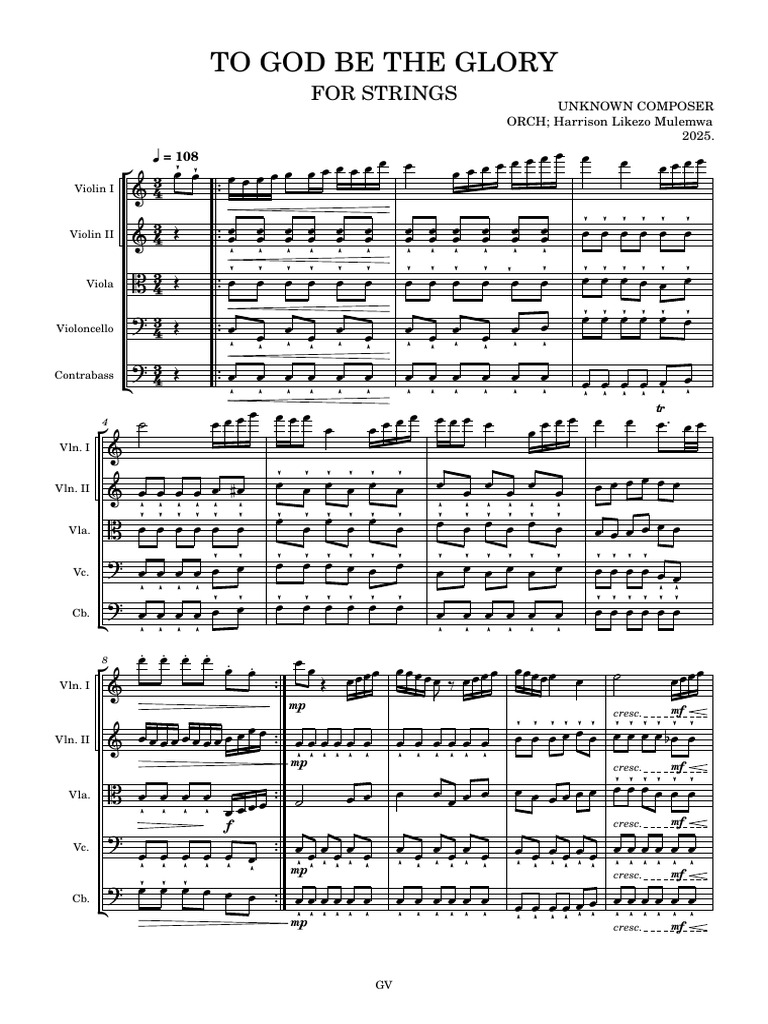TO GOD BE THE GLORY-Score - and - Parts | PDF | Performing Arts ...