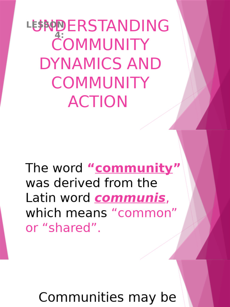 Lesson 4 Undersatanding Community Dynamics and Action | PDF | Community ...