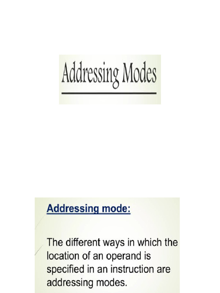 Memory Addressing Modes Explained | PDF