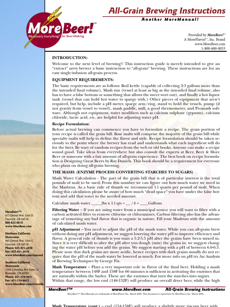 A Comprehensive Guide to AllGrain Brewing Instructions for Brewing