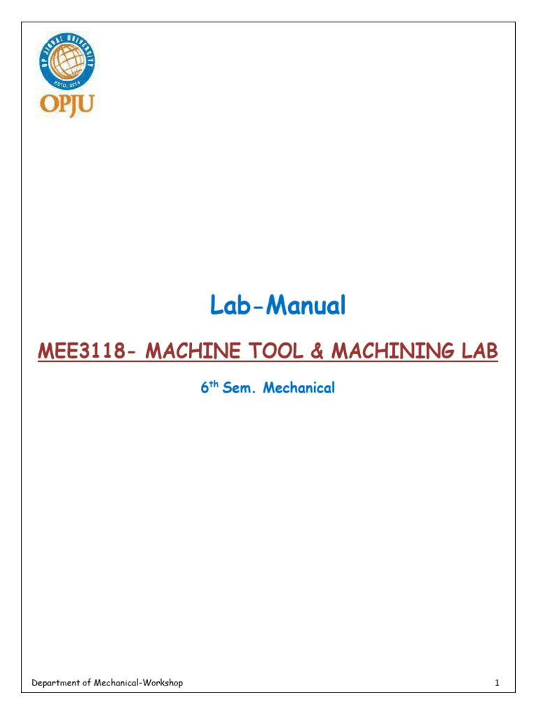 347 862846 LabManualMTM2025 | PDF | Machining | Screw