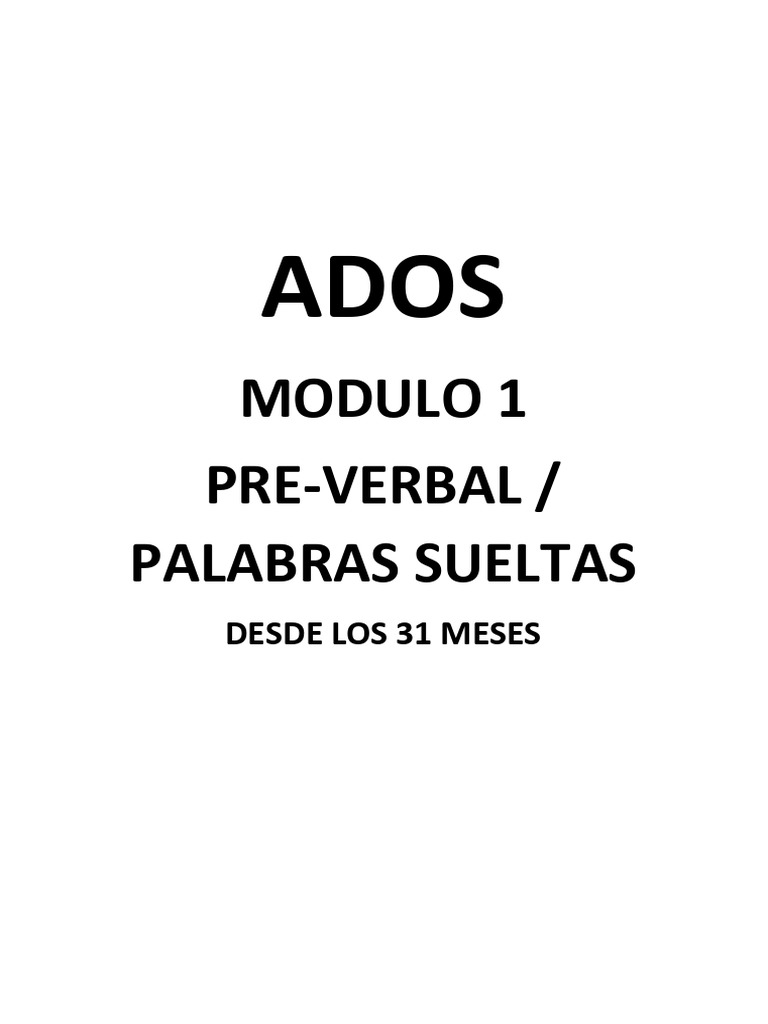 ADOS Modulo 1 | PDF | Las emociones | Comportamiento