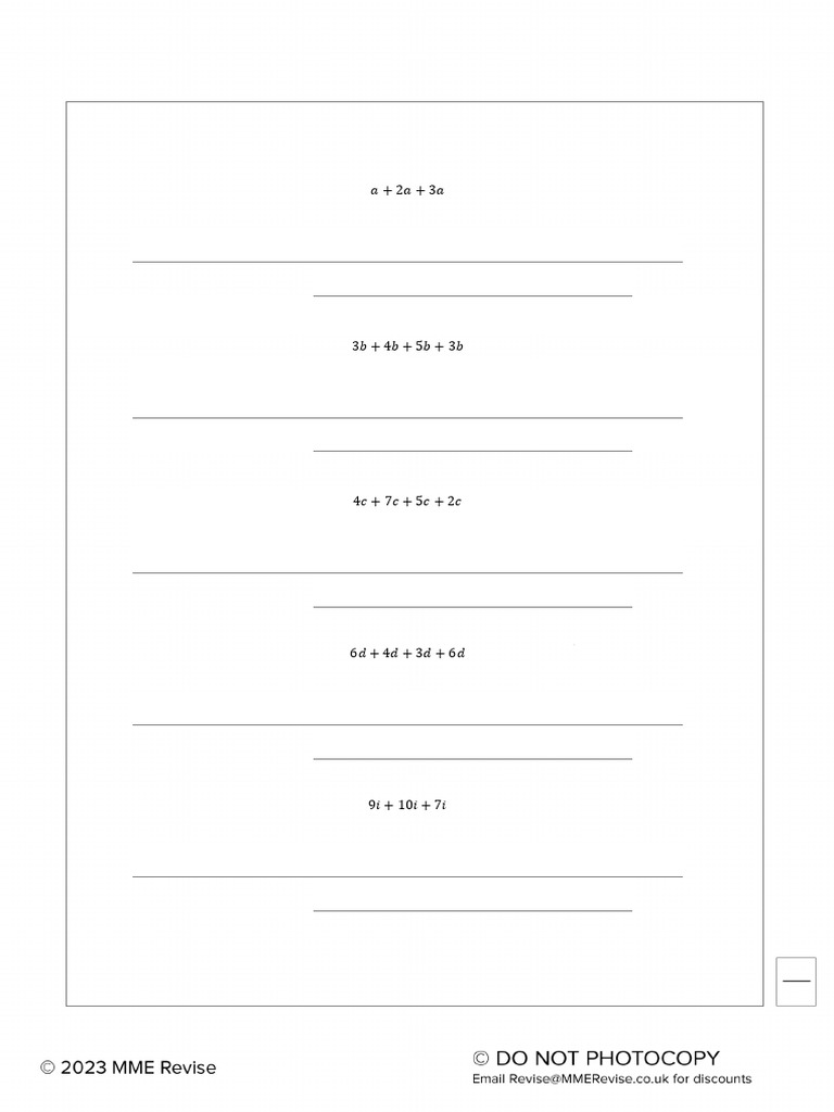 Collecting Like Terms Questions - MME | PDF | Elementary Geometry ...