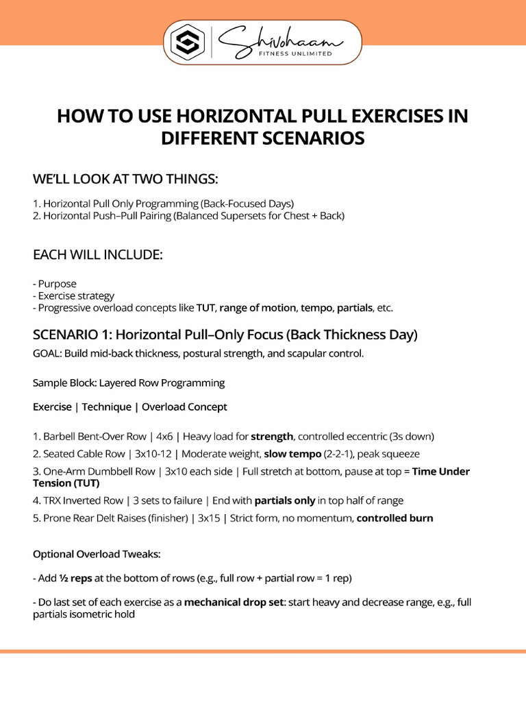 Horizontal Pull Protocol | PDF