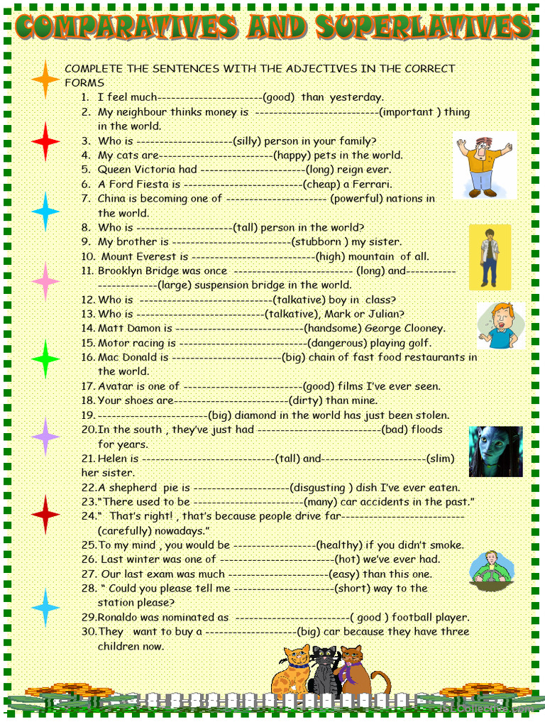 Exercises on Comparatives and Superlatives | PDF
