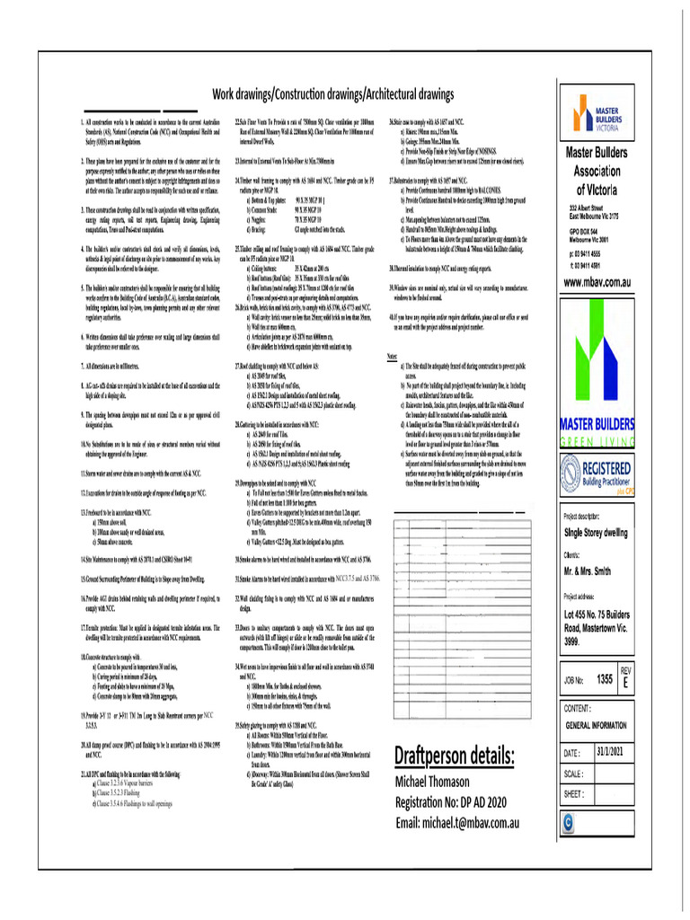 Tab 5 - Builders Road Plans v5 | PDF | Roof | Wall