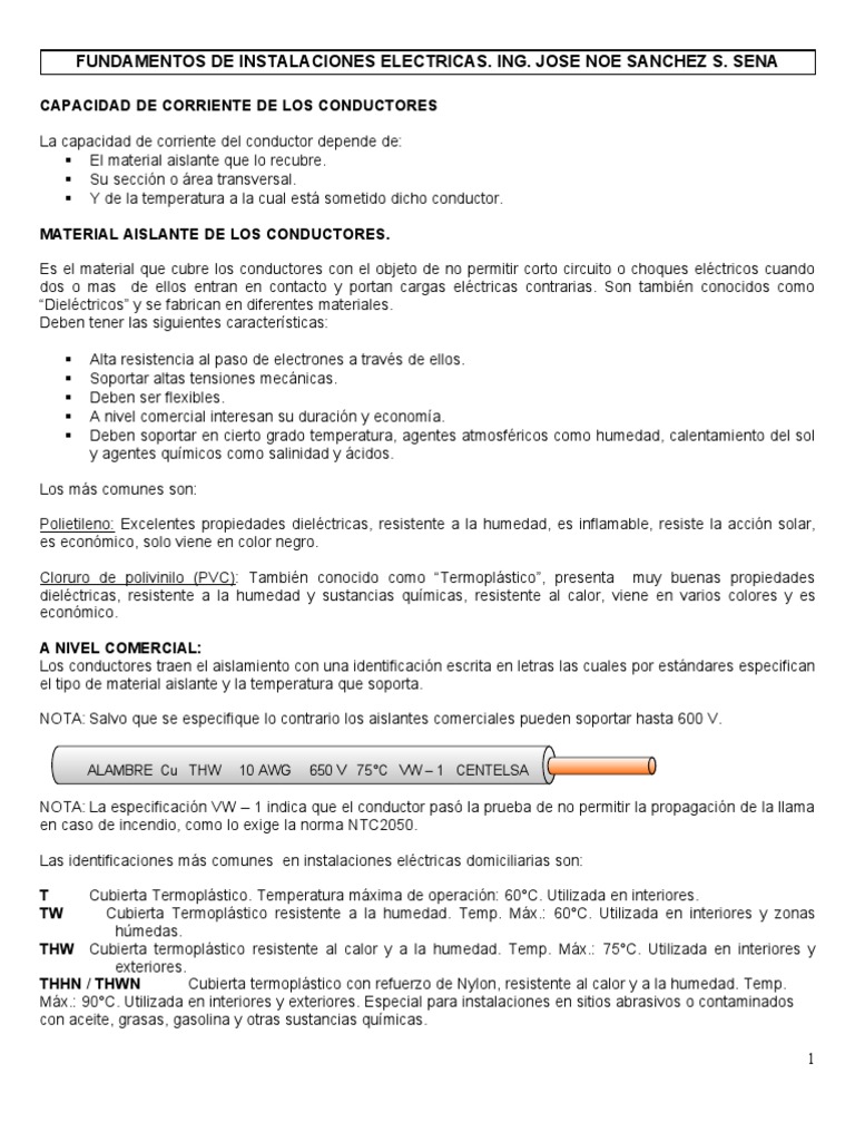 Conductor Elect Rico | Descargar gratis PDF | Aislador (Electricidad ...