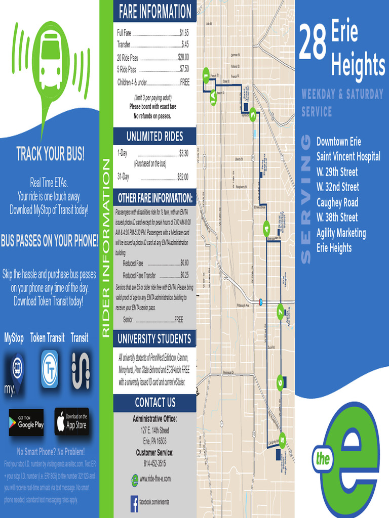 Route 28 EMTA Bus Service Details | PDF | Erie | Bus Transport