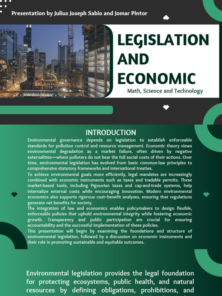 Environmental Legislation and Economics | PDF | Emissions Trading ...