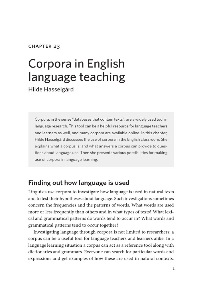 Corpora in English Language Teaching | PDF | Adjective | Word