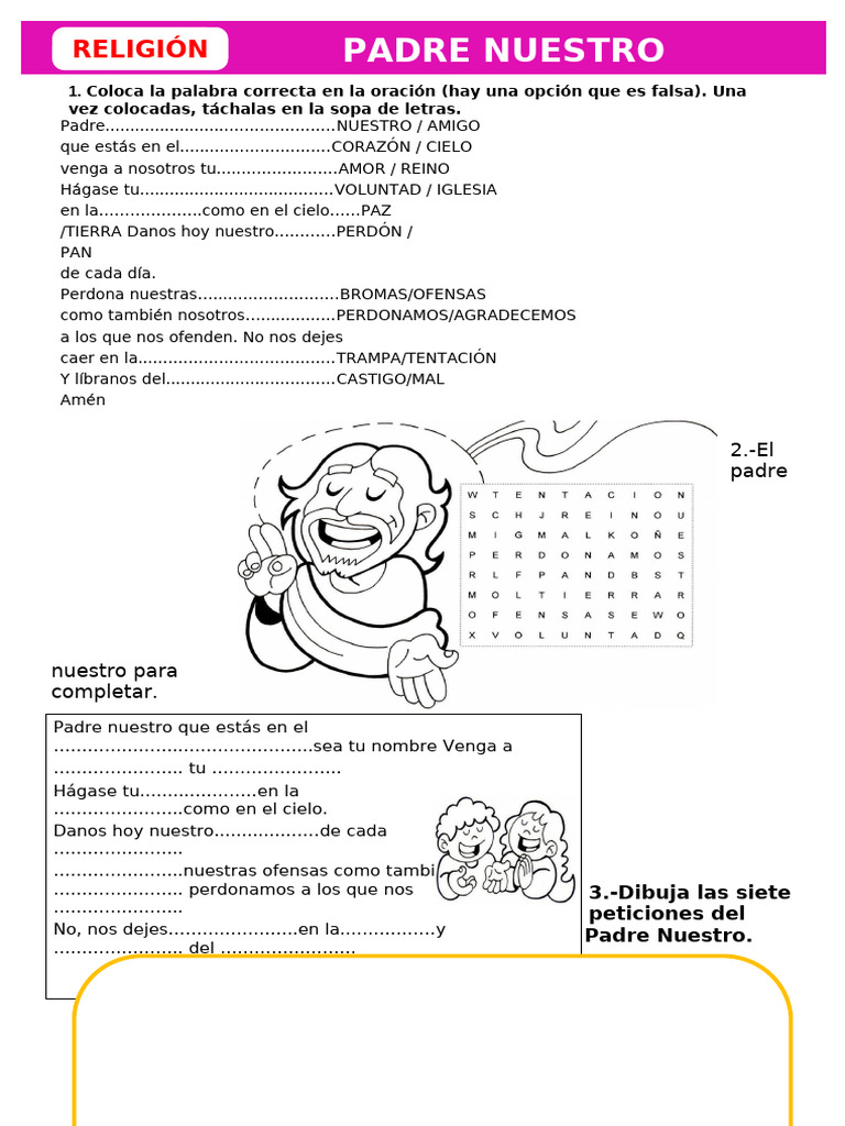 Actividades del Padre Nuestro para Niños | PDF