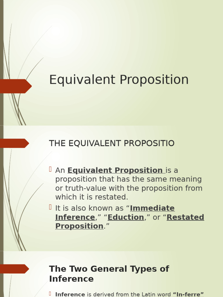 Understanding Equivalent Propositions in Logic | PDF | Inference ...