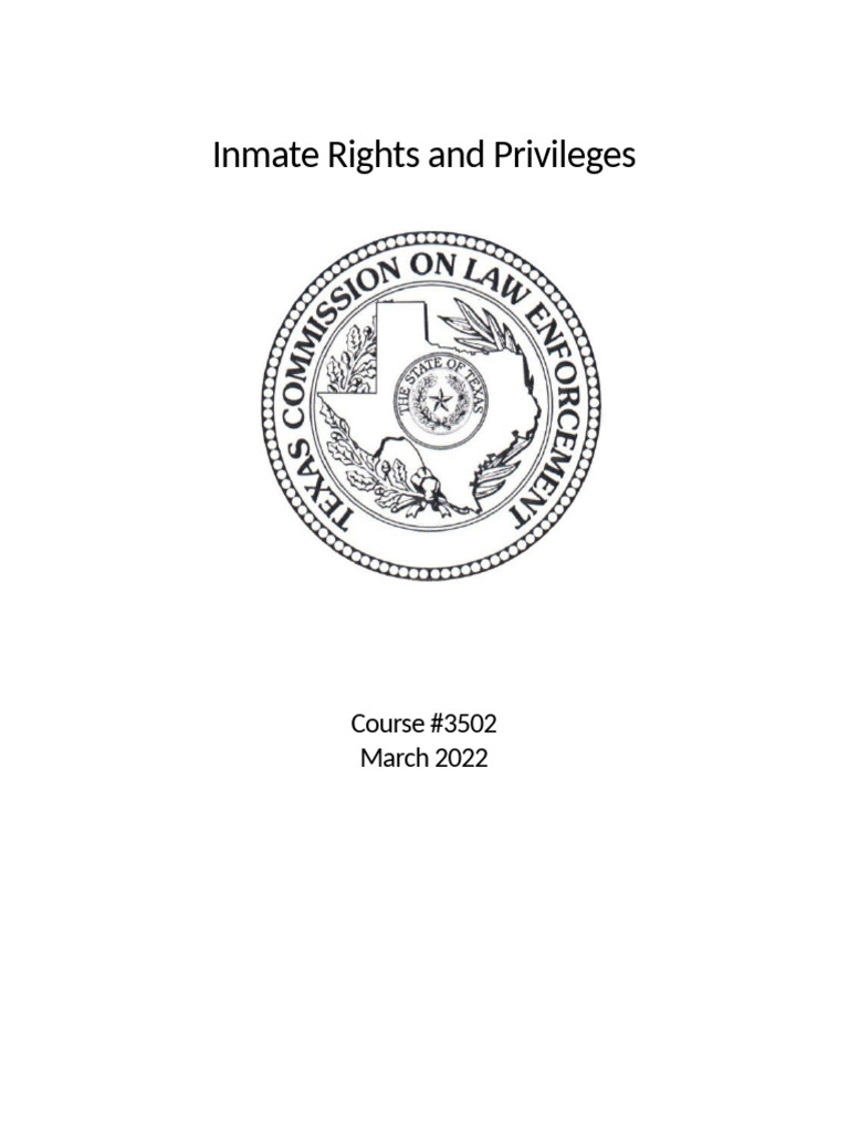Inmate Rights Training for Officers | PDF | Prison | Cantwell V ...
