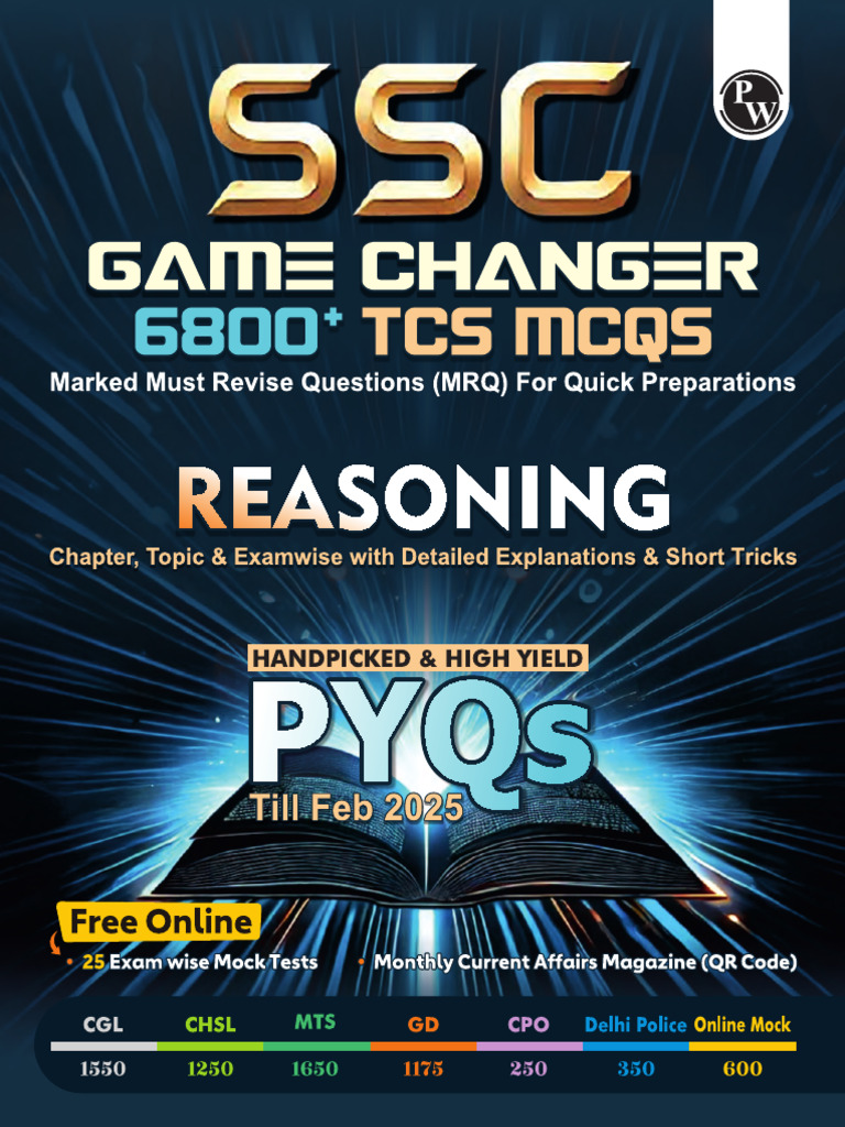 【yaman】 SSC Game Changer 7500 TCS MCQs PYQs Reasoning | PDF