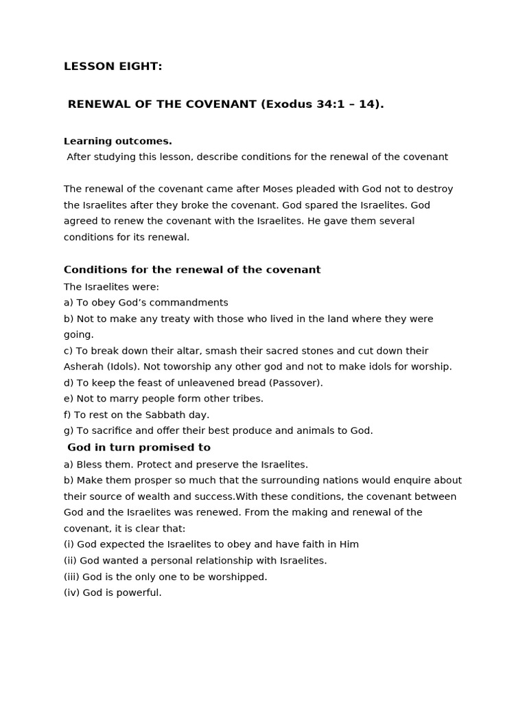 Conditions for Covenant Renewal in Exodus | PDF