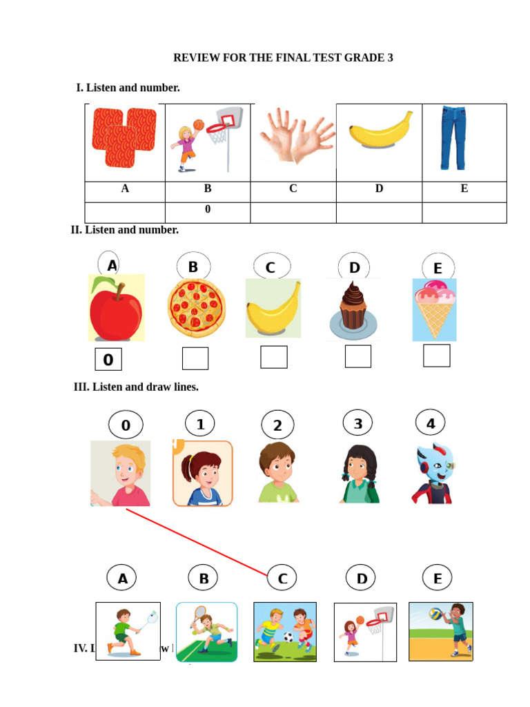 Review For The Final Test Grade 3 | PDF | Foods | Cuisine