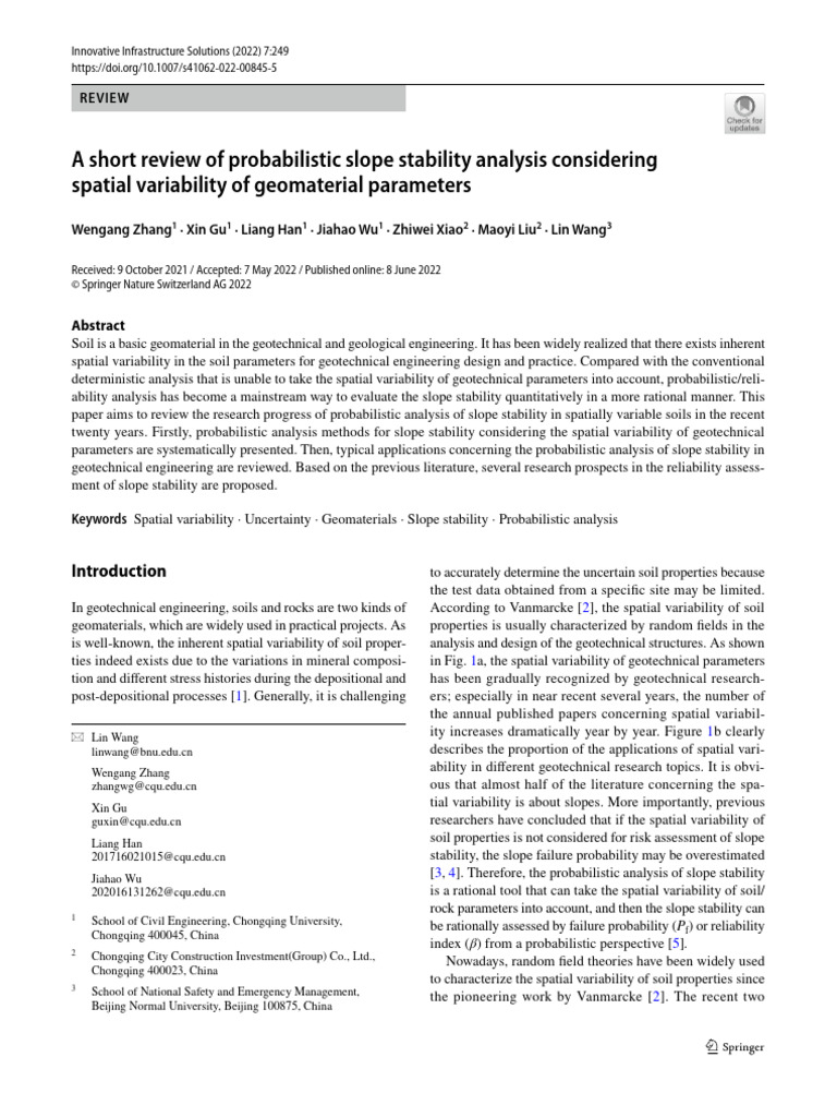 Probabilistic Slope Stability Analysis Review | PDF | Geotechnical ...