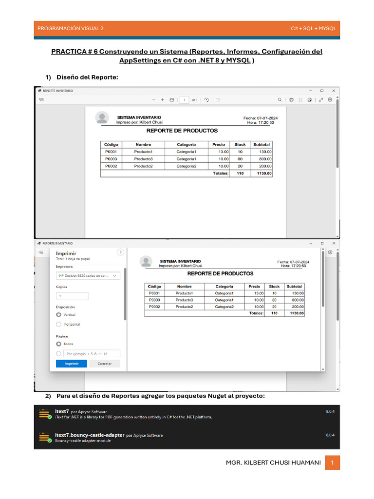 Sistema de Reportes en C# y MySQL | PDF | C Sharp (lenguaje de ...