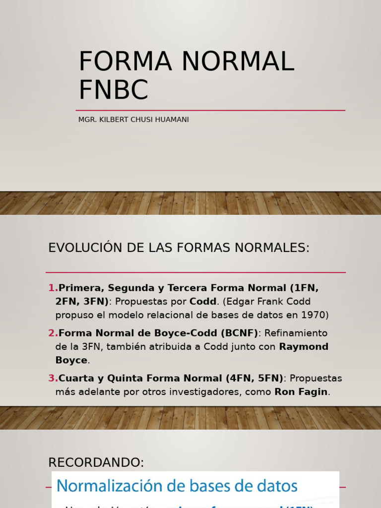 Evolución de las Formas Normales FNBC | PDF