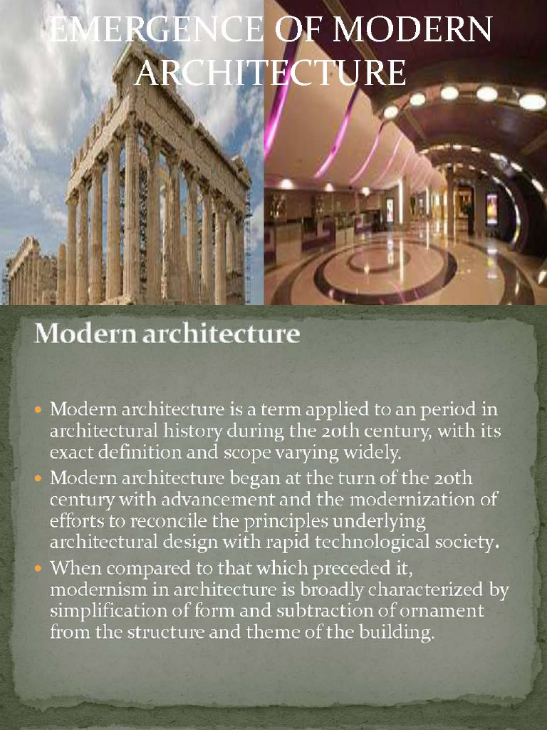 Emergence of Modern Architecture | PDF