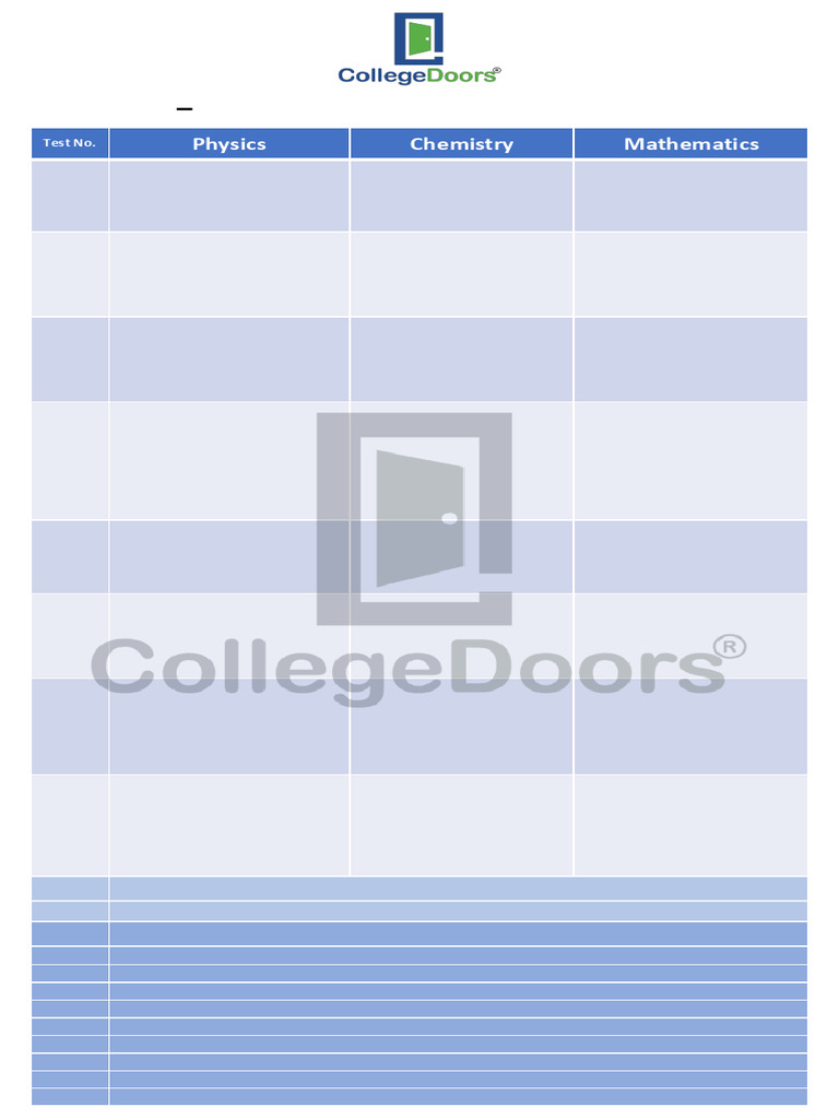JEE Main 2025 Test Series Overview | PDF | Chemistry | Mathematics