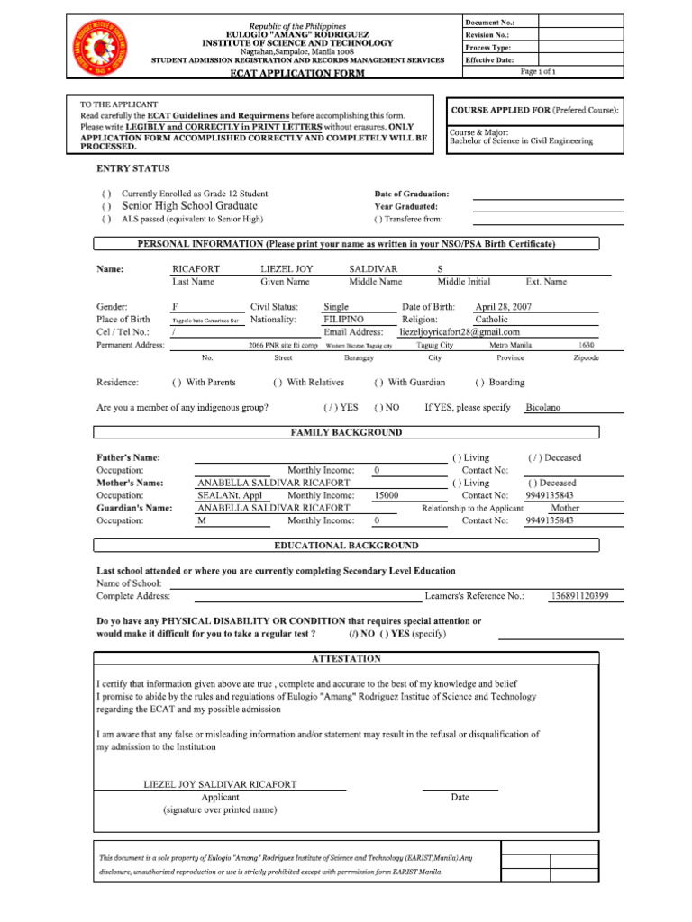 Application Form | PDF