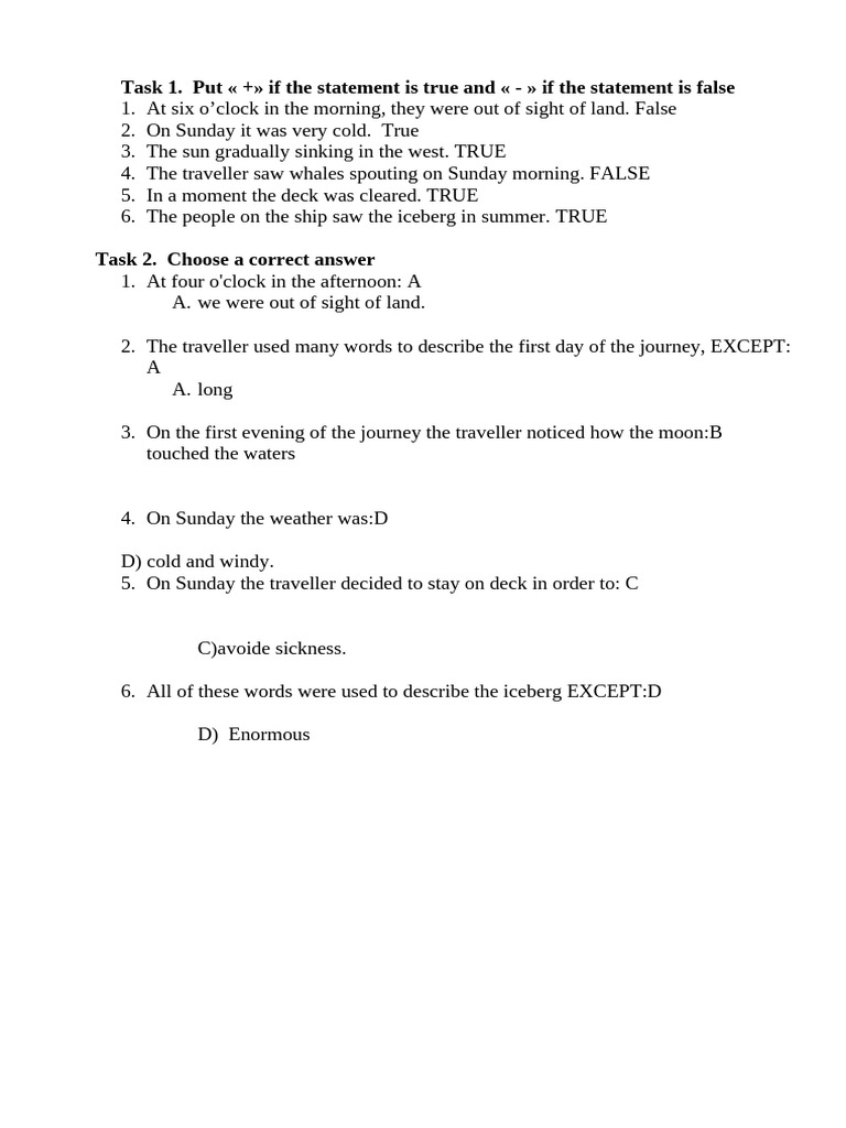 True/False and Multiple Choice Quiz | PDF