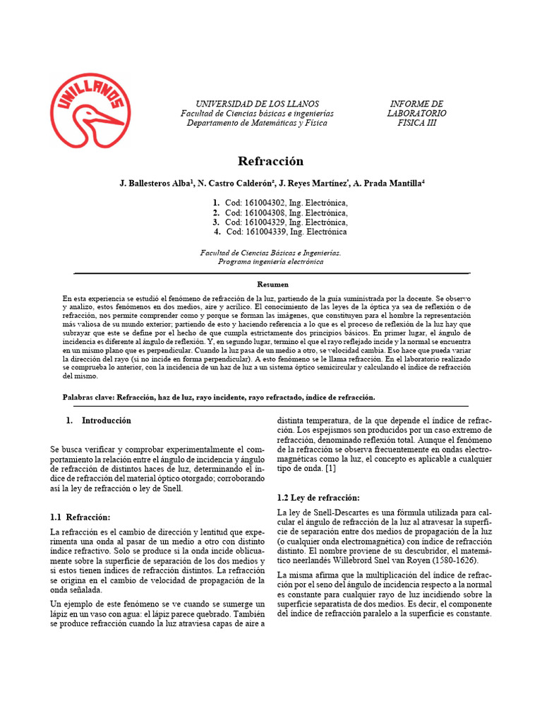 REFRACCION | PDF | Refracción | Ligero