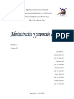 administraciòn y prevenciòn de desastre