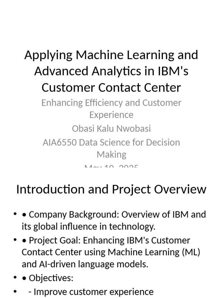IBM Machine Learning Analytics Obasi Kalu Nwobasi | PDF | Analytics ...