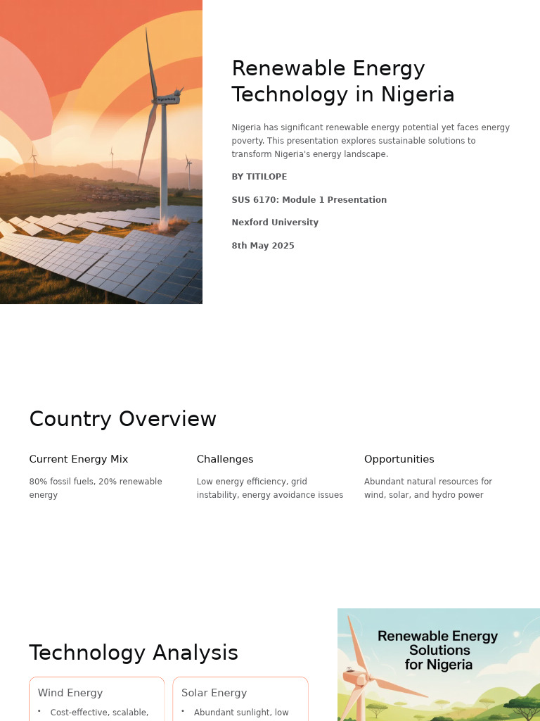 Renewable Energy Solutions for Nigeria | PDF | Renewable Energy ...