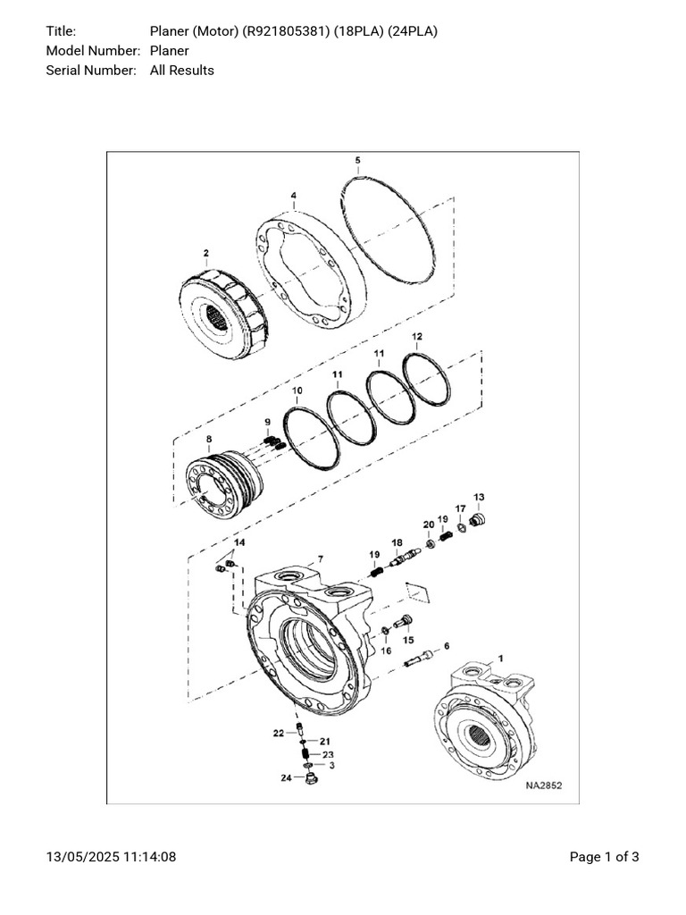 Planer Motor Parts List and Details | PDF | Engines | Rotating Machines