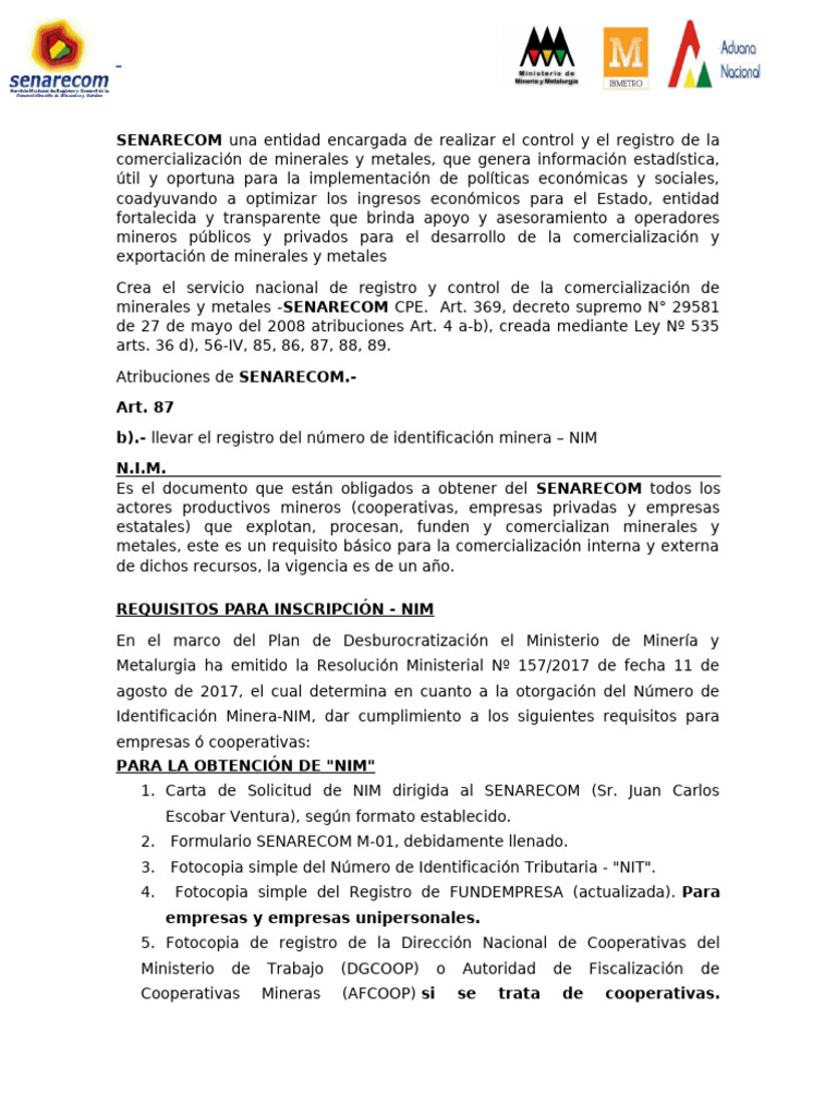 Senarecom Pdf Minería Cooperativa