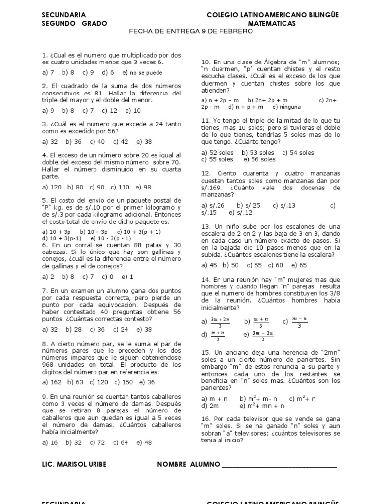 Tare A A Fisica Y Matematicas Matematicas