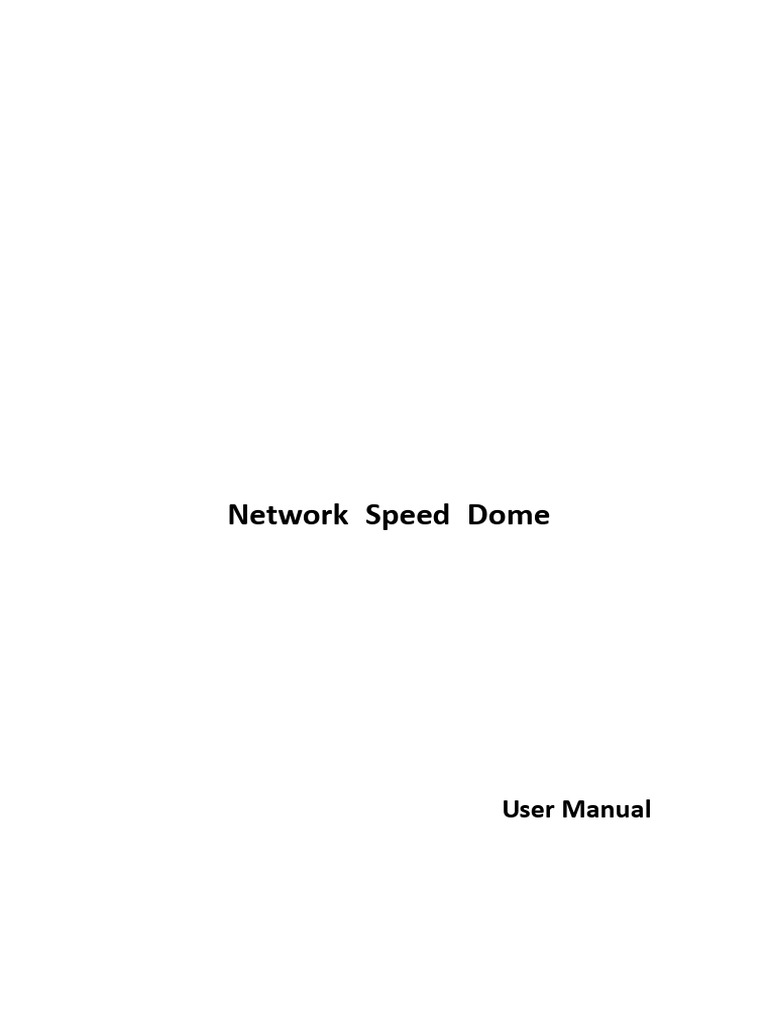 User Manual of Network Speed Dome (Without IR) | PDF | Ip Address ...