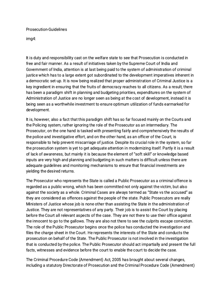 Prosecution Guidelines in India | PDF | Prosecutor | Bail