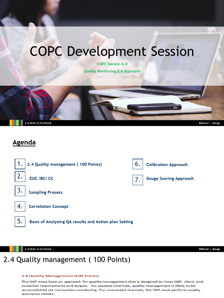 COPC Quality Management Overview | PDF | Sampling (Statistics) | Sample ...