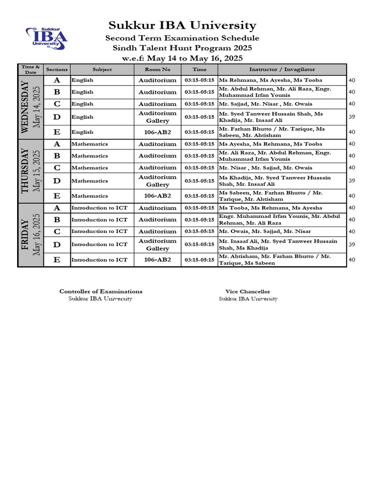 2nd Term Exam STHP 2025 Upd May 14 To 16 2025 | PDF