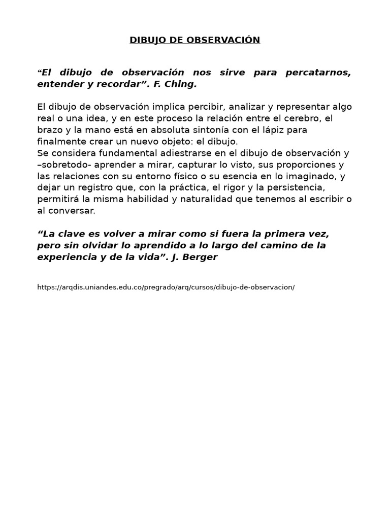 Dibujo de Observación: Técnicas y Práctica | PDF