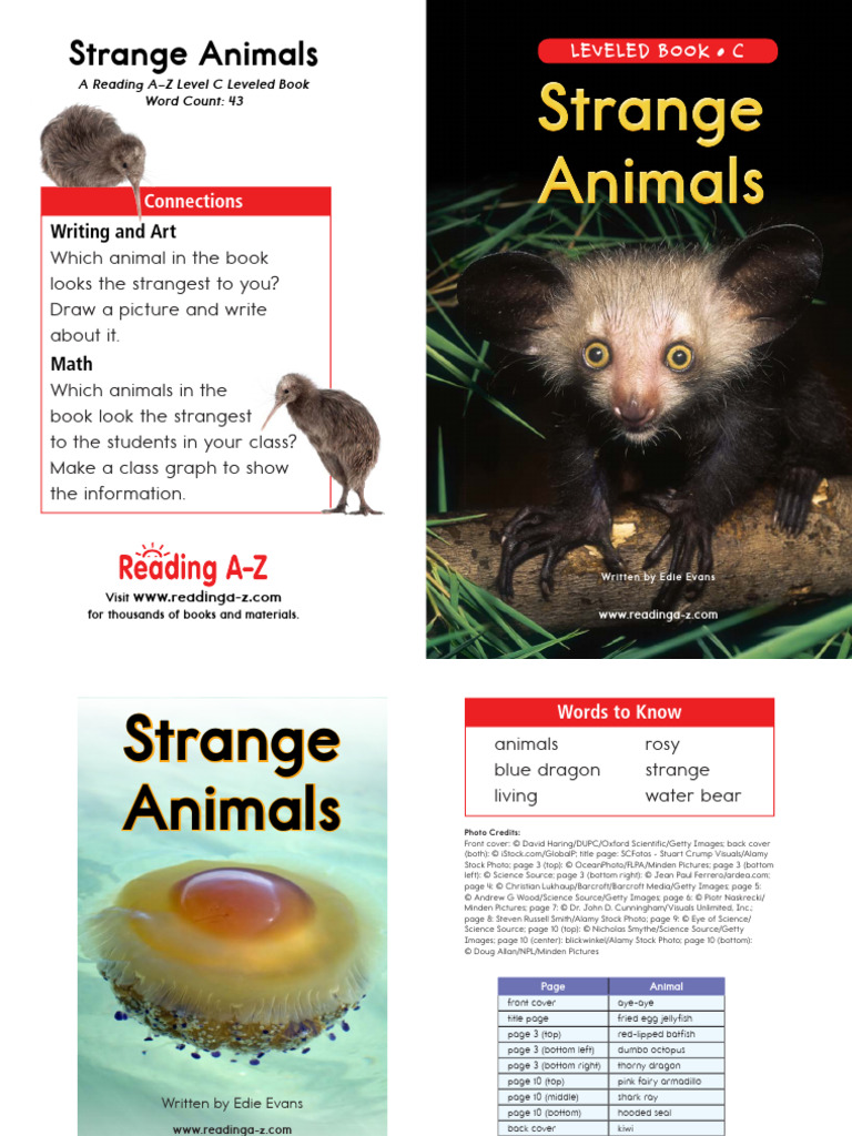 Strange Animals: A Level C Book | PDF | Zoology