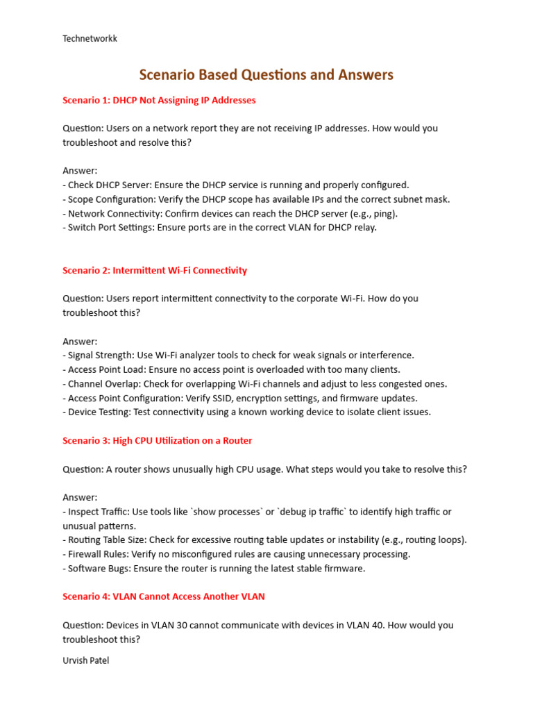 Network Engineer Interview Questions | PDF | Computer Network | Ip Address